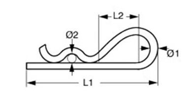 10-Stck SB-Pack Federstecker Edelstahl 2.5mm, MCF025-10