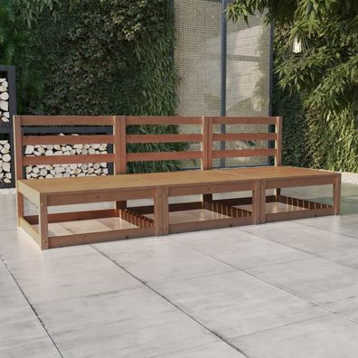 vidaXL Outdoor-Sofa 3-Sitzer Honigbraun Massivholz Kiefer