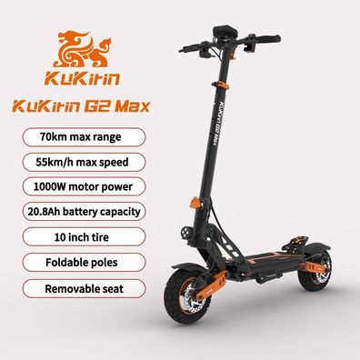 KuKirin G2 Max 1000W faltbarer Elektroroller, Höchstgeschwindigkeit 55km/h,20.8AhAkku