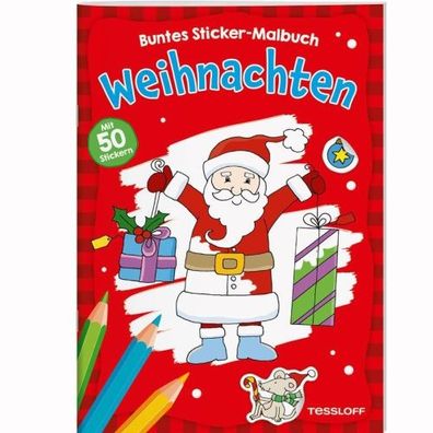 Tessloff Buntes Sticker Malbuch - Weihnachten