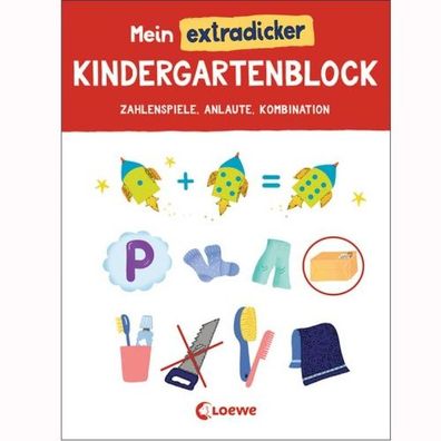 Loewe Mein extradicker Kindergarten Block - Zahlenspiele, Anlaute