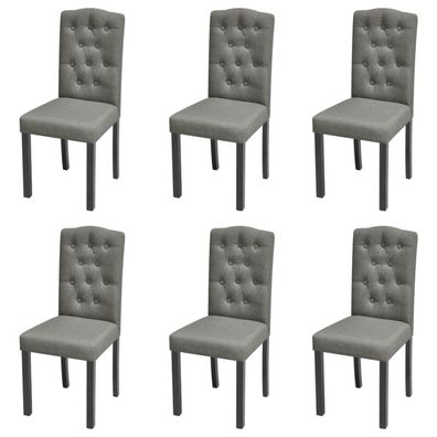 vidaXL Esszimmerstühle 6 Stk. Grau Stoff