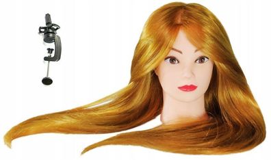 Blanka Trainingskopf 70cm blond Friseurkopf zum Kämmen, Übungskopf , 60% Echthaar