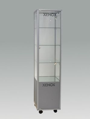 Glasvitrine CMF & Unterschrank abschließbar Messevitrine beleuchtet 40 cm Rollen