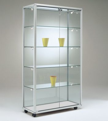 Juwelier Vitrine Alu Glasvitrine BV Ausstellung Messe abschließbar & Füße 80 cm