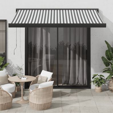 vidaXL Markise Einziehbar Anthrazit & Weiß 3,5x2,5 m Stoff & Aluminium
