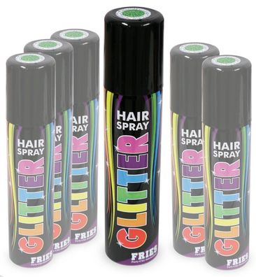 narrenwelt Color Hair - Spray Glitter Haarspray grün Halloween Hairspray Fan Par