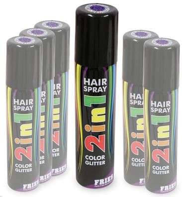 narrenwelt Color Hair - Spray 2in1 COLOR & Glitter Haarspray lila Halloween Hair