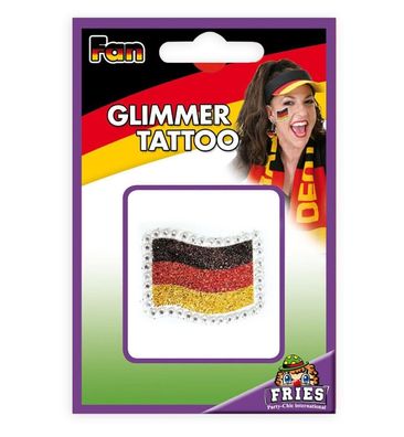 narrenwelt Fan Glimmer Tattoo Fan-Fahne Hautaufkleber Fan Fahne Glimmertattoo ca