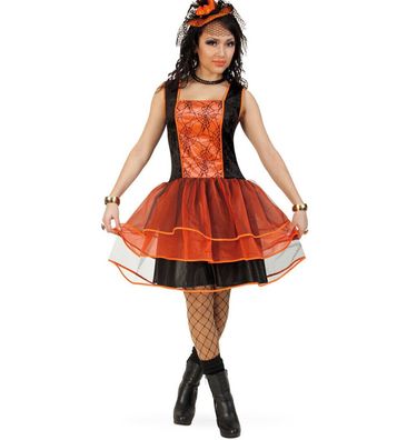 narrenwelt Kostüm " Heisse Hexe " Halloween Damen Kleid Tüllrock Tutu orange