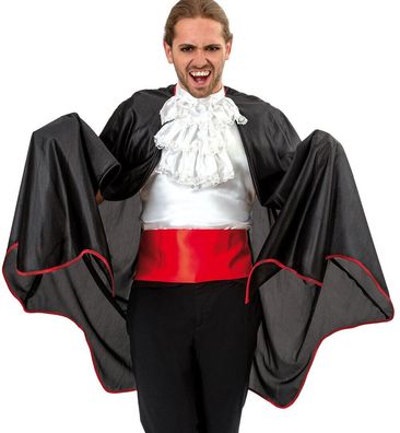 narrenwelt Kostüm Halloween Vampir Dracula Umhang XXL Cape Überwurf Unisex L+XXL