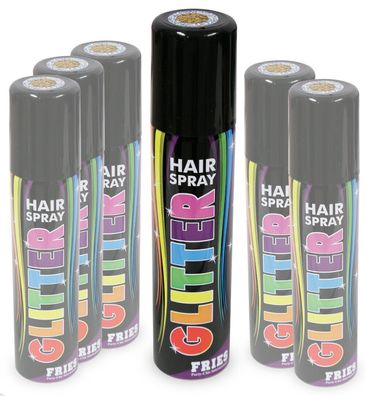 narrenwelt Color Hair - Spray Glitter gold Haarspray + Glitzer+Farbe Party Hairs