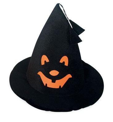 narrenwelt Hexenhut klein Kürbis Halloween Hexen Hut schwarz mit Bommel