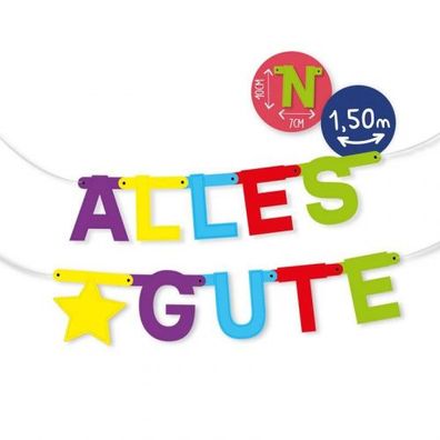 Trendhaus Birthday FUN Papier Girlande - Alles Gute