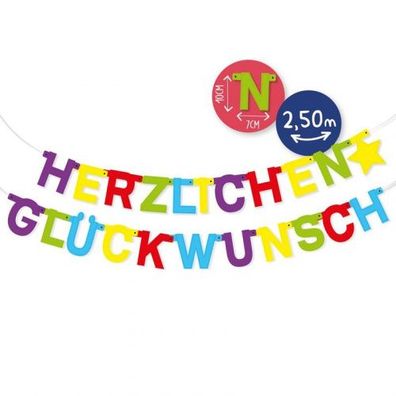 Trendhaus Birthday FUN Papier Girlande - Herzlichen Glückwunsch