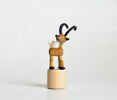 Holzspielzeug Wackelfigur Steinbock Höhe=9,5cm NEU Spielzeug Wackeln Wackeltier