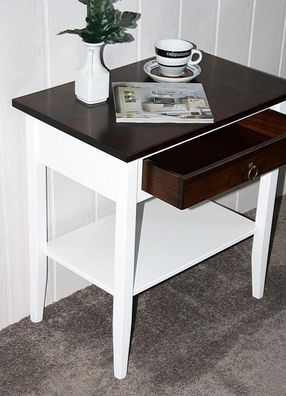 Nachttisch mit Ablage 58x60x37cm DECOR 2 farbig weiß Braun