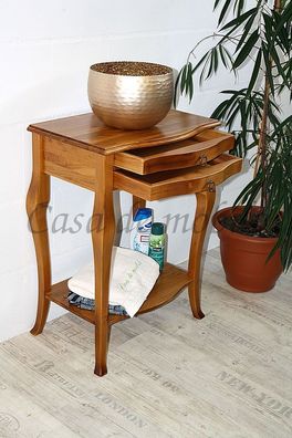 Beistelltisch Barockstil 57x80x40cm Venezia Pappel bernsteinfarben lackiert