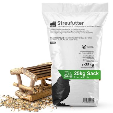 Fepro® Streufutter für Vögel, 25 kg - ganzjähriges Wildvogelfutter, ideal für