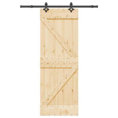 vidaXL Schiebetür mit Beschlag 70x210 cm Massivholz Kiefer