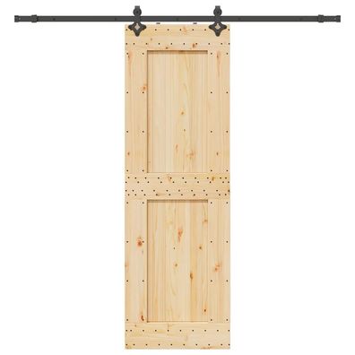vidaXL Schiebetür mit Beschlag 70x210 cm Massivholz Kiefer