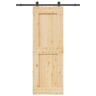 vidaXL Schiebetür mit Beschlag 80x210 cm Massivholz Kiefer