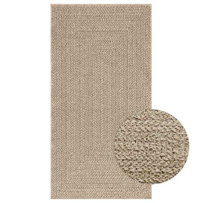 vidaXL Teppich ZIZUR Beige 80x150 cm Jute-Optik Indoor und Outdoor