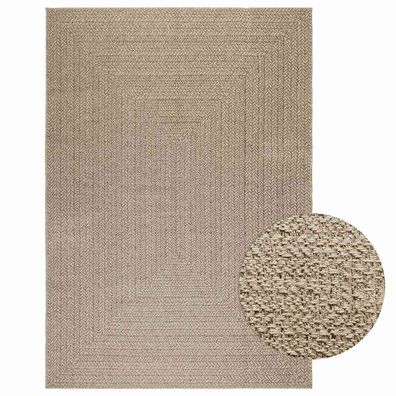 vidaXL Teppich ZIZUR Beige 160x230 cm Jute-Optik Indoor und Outdoor