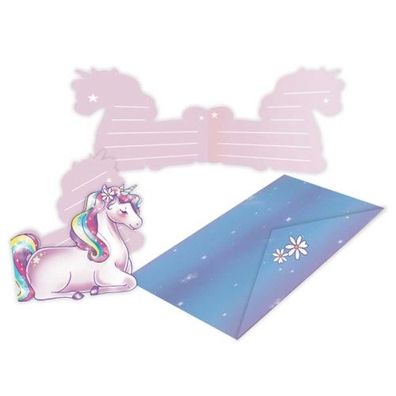 Amscan Einladungskarten - Unicorn Dreams 8 Stück