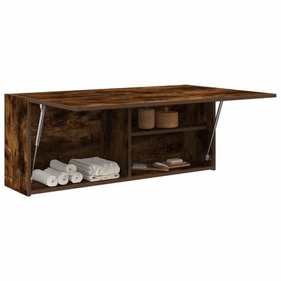 vidaXL Bad-Wandschrank Räuchereiche 100x25x40 cm Holzwerkstoff