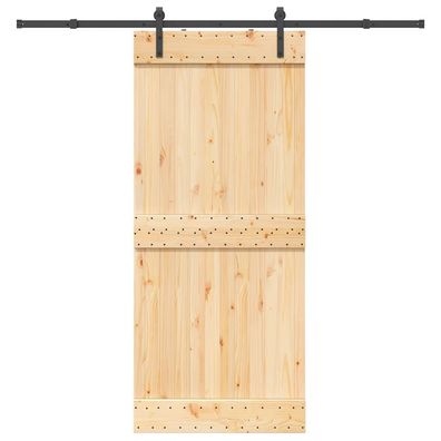 vidaXL Schiebetür mit Beschlag 90x210 cm Massivholz Kiefer