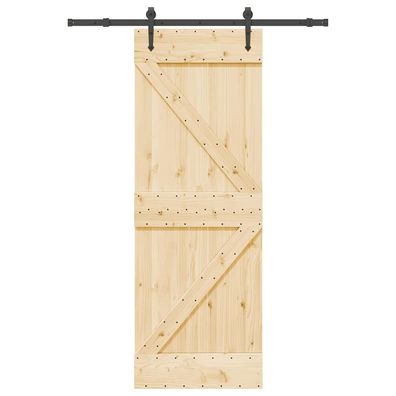 vidaXL Schiebetür mit Beschlag 70x210 cm Massivholz Kiefer