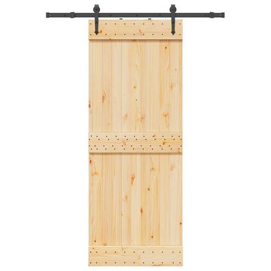 vidaXL Schiebetür mit Beschlag 80x210 cm Massivholz Kiefer