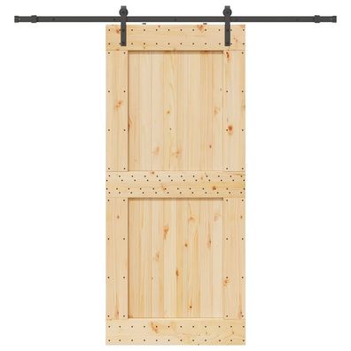 vidaXL Schiebetür mit Beschlag 100x210 cm Massivholz Kiefer