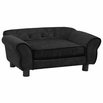 vidaXL Hundesofa Schwarz 72x45x30 cm Plüsch