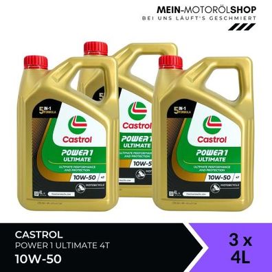 Castrol Power 1 Ultimate 4T 10W-50 3x4 Liter