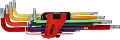 KS Tools 151.5210 Torx-Kugelkopf-Winkelstiftschlüssel-Satz, extra lang, 9-tlg