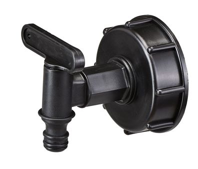 IBC Adapter S60x6 mit Auslaufhahn Klicksystem Gr. Schwarz, EVERTEC®