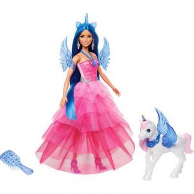 Mattel Barbie Saphire Einhornpuppe mit blauen Haar