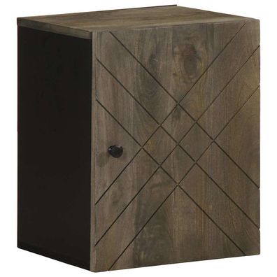 vidaXL Bad-Wandschrank Schwarz 38x33x48 cm Massivholz Mango