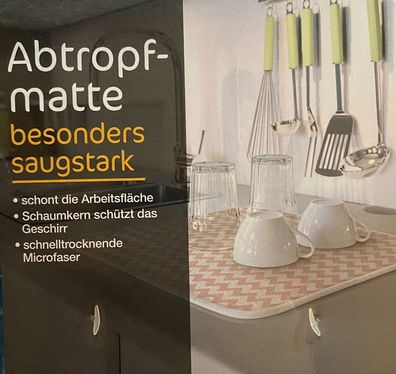 XL Abtropfmatte Geschirrabtropfmatte Matte Gläsermatte 40x45 Mikrofaser NEU&OVP