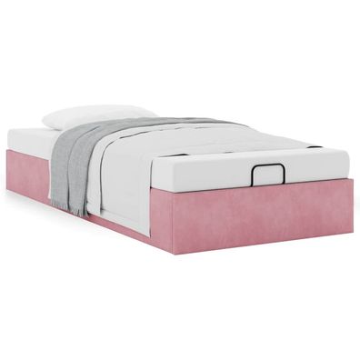 vidaXL Ottoman-Bett ohne Matratze Rosa 100x200 cm Samt