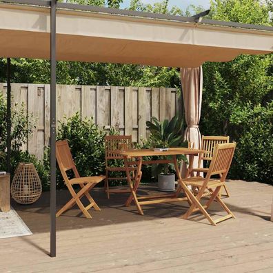 vidaXL Pavillon mit Vorhängen 3 x 6 m Creme Stahl