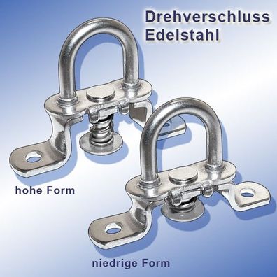 Drehverschluss V2A Edelstahl für Ovalöse 42 x 22 mm Rostfrei A2 Niro Drehwirbel