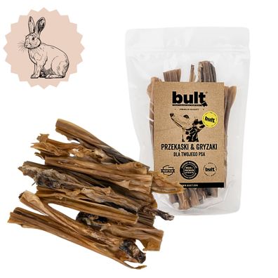 Kaninchenhaut Kausnack Hunde Und Welpen 100% Kaninchen Getrocknet Ohne Fell 250g