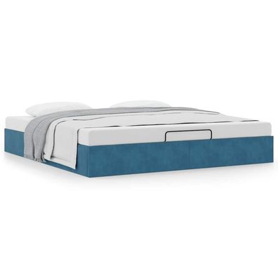 vidaXL Ottoman-Bett ohne Matratze Dunkelblau 180x200 cm Samt