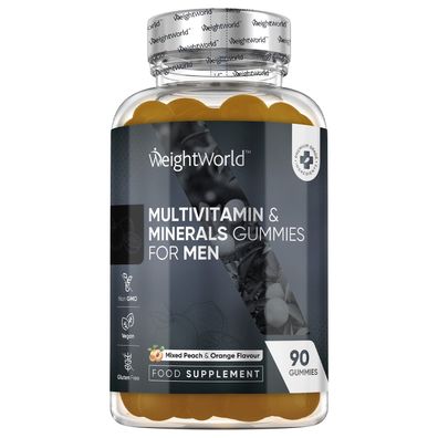 WeightWorld Multivitamin Gummies für Männer- Mit Maca, Zink, Vitamin C, 12, Selen