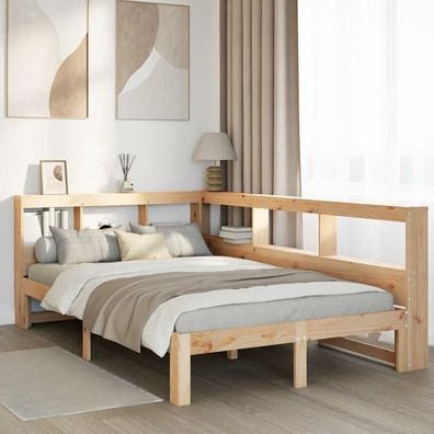 vidaXL Massivholzbett mit Regal ohne Matratze 120x200 cm Kiefer