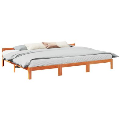 vidaXL Familienbett ohne Matratze Wachsbraun 240x200 cm Massivholz