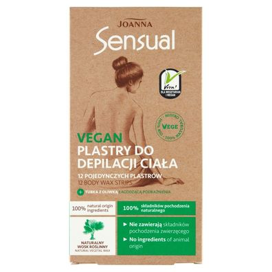 Joanna Sensual Vegane Wachsstreifen 12 Stk + Öl 10ml